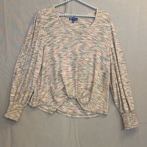 Democracy Earth-Tone V-Neck Sweater